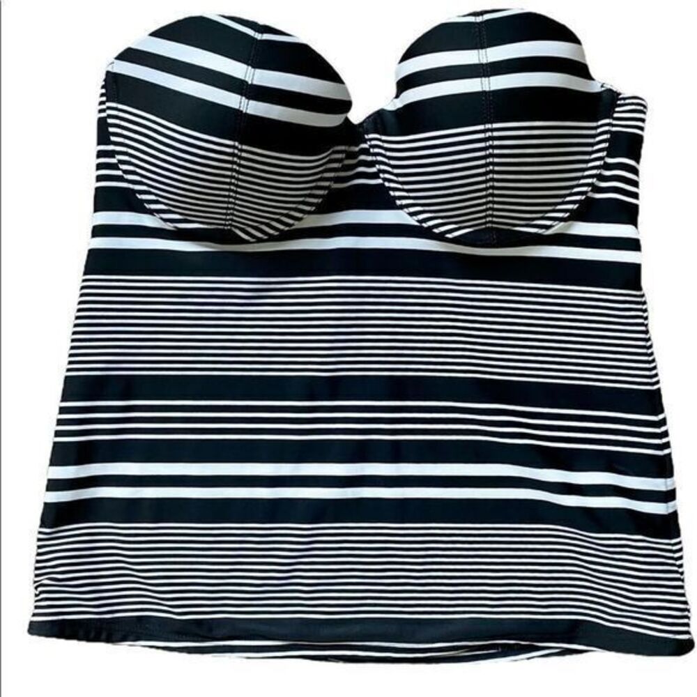 Old Navy Tankini Top - S black /white, polyester spandex , no neck tie